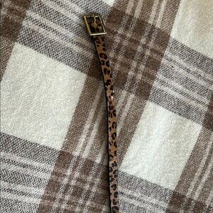Leopard Print Belt with Gold Buckle